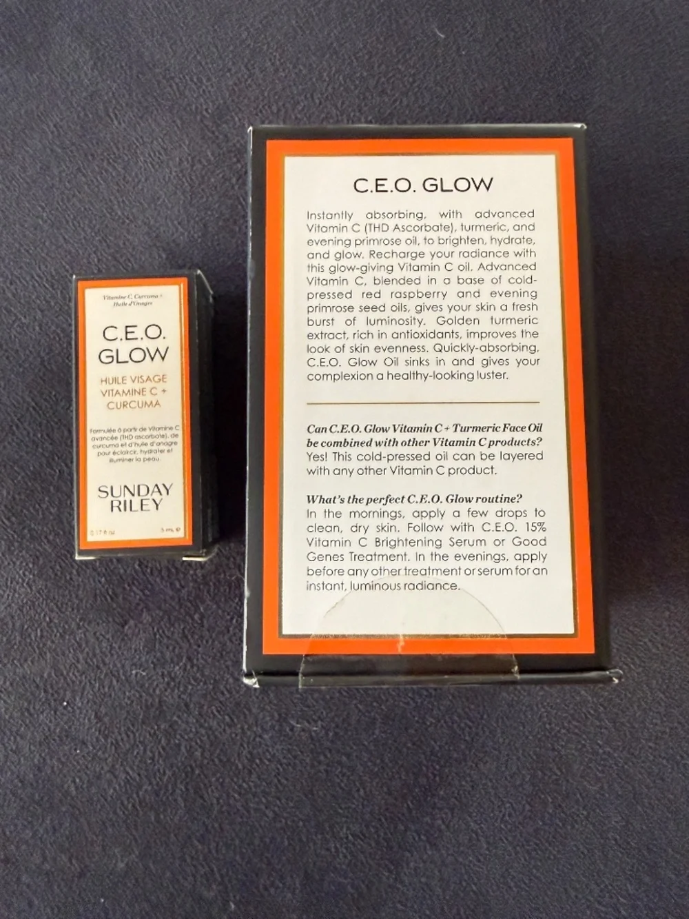 Sunday Riley CEO Glow Vitamin C Turmeric Face Oil Full Size 15ml + Mini Set NIB